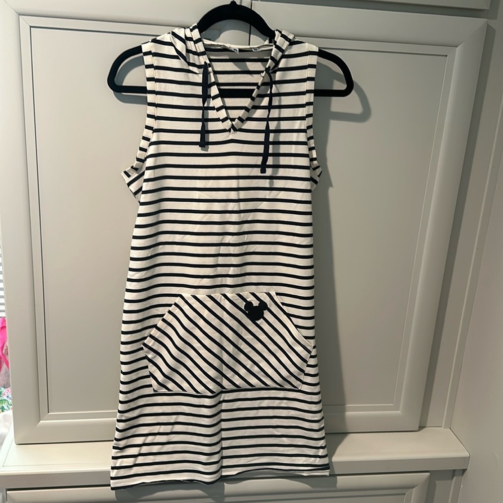 Cotton sleeveless dress with Mickey Mouse detail